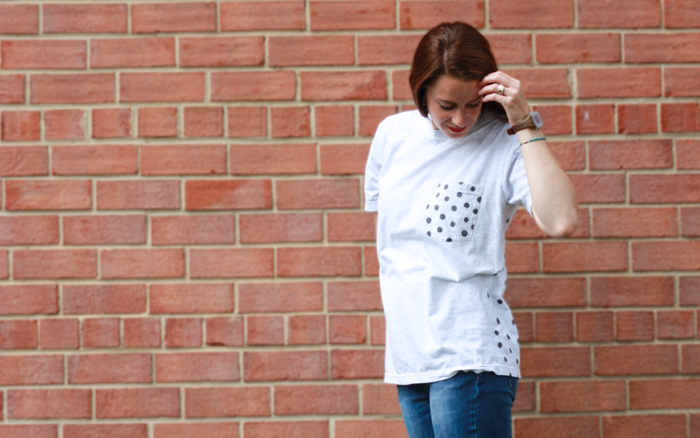 Easy DIY Polka Dot Pocket Tee - Live Free Creative Co