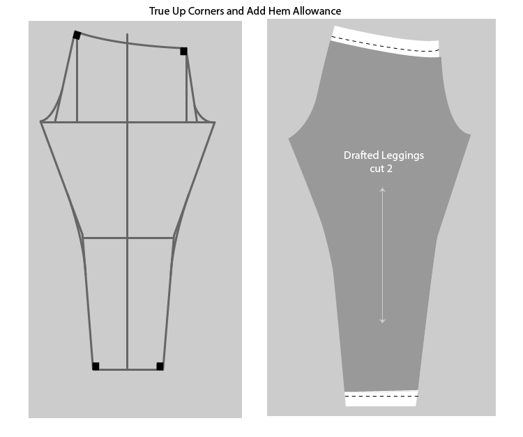 Hourglass Patterns©: No Side Seam Legging PDF Sewing Pattern Sizes