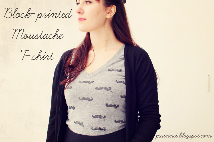 Mustache Tee by Paunnet- Stretch Yourself Series at One Little Minute Blog