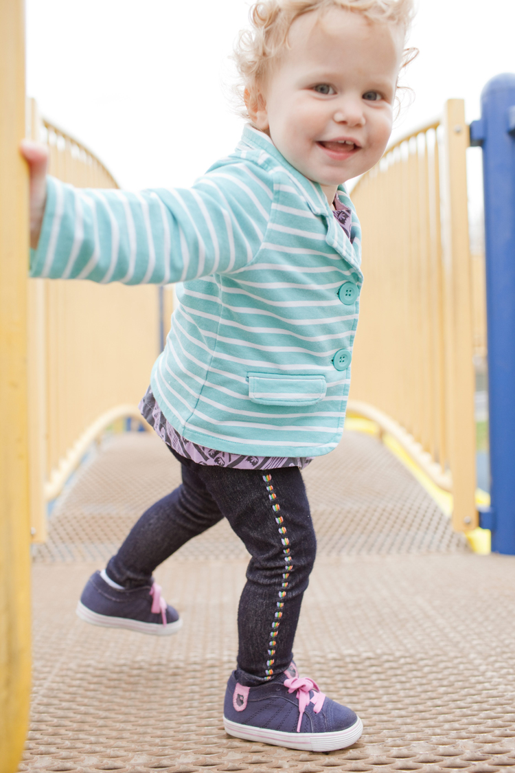 Rainbow Road Leggings by A Little Gray-Stretch Yourself Series at One Little Minute Blog