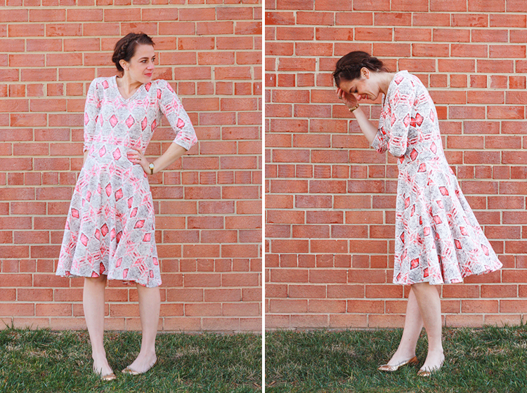 Turn a Tee Pattern Into a Dress - One Little Minute Blog -Cute Tribal circle dress