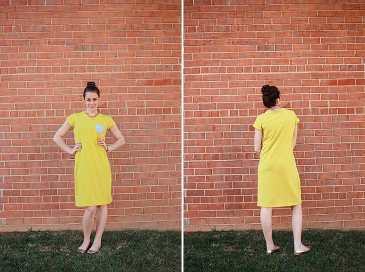 Turn a Tee Pattern Into a Dress - One Little Minute Blog -Simple Tee Shirt Dress