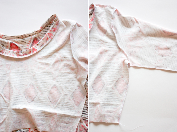Turn a Tee Pattern Into a Dress - One Little Minute Blog -neck band and side seams