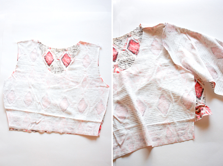 Turn a Tee Pattern Into a Dress - One Little Minute Blog -shoulder seams