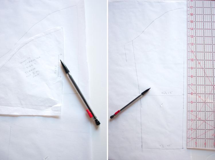 Turn a Tee Pattern Into a Dress - One Little Minute Blog -step four sleeve