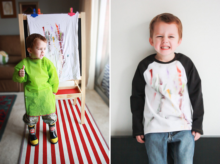 KIDS DIY Painters Tee- One Little Minute Blog