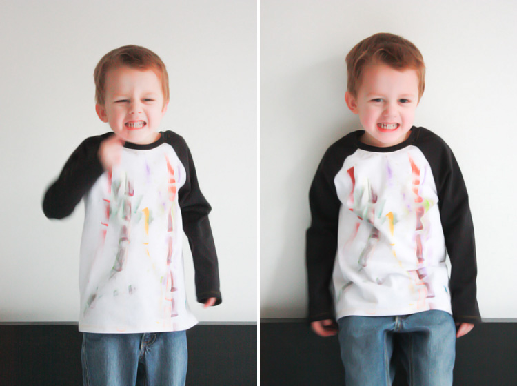 Kids Paint Artist Tee Shirt - One Little Minute Blog- He loves it!