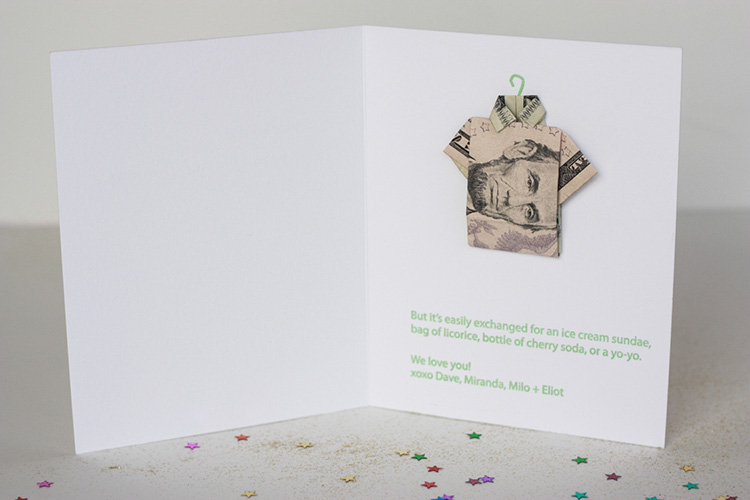 One Little Minute Blog-Birthday Card with Origami Money