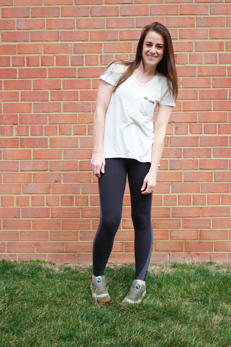 One Little Minute Blog-Gold Briar and Tux Stripe Leggings