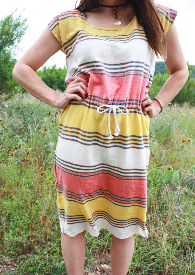 drawstring waist dress