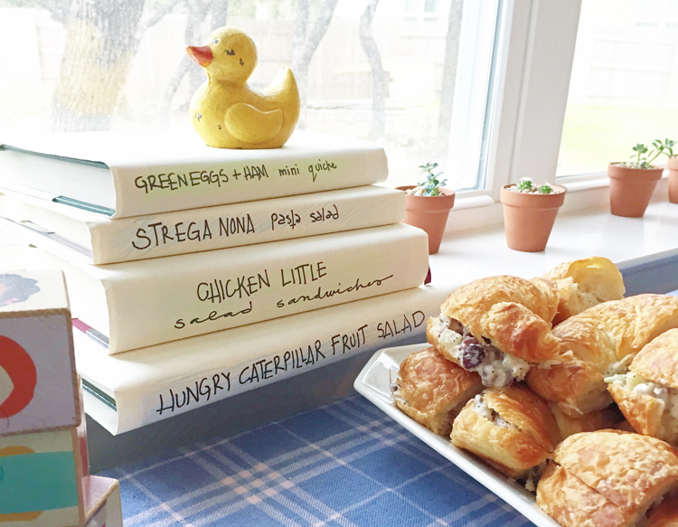 Book Themed Shower-food lables-One Little Minute Blog