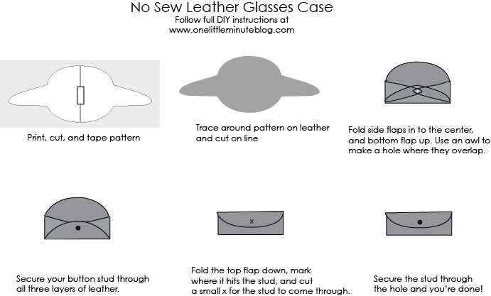 DIY Leather Glasses Case Illustration-One Little Minute Blog
