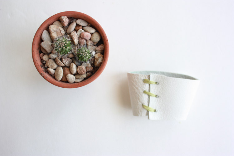 Leather Wrapped Planter DIY-One Little Minute Blog-6