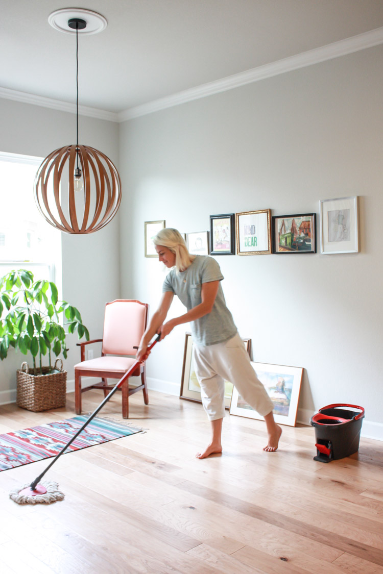 O'Cedar Easy Wring Spin Mop. Seriously my favorite.One Little Minute Blog