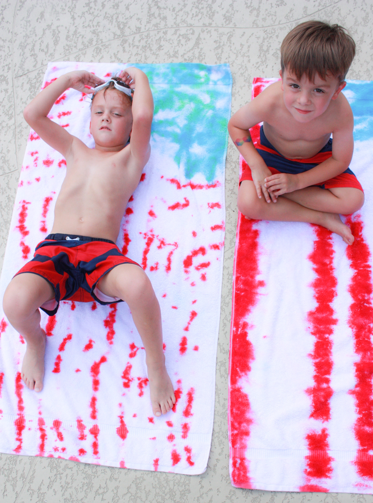 DIY Tie Dye American Flag Towels- One Little Minute-13