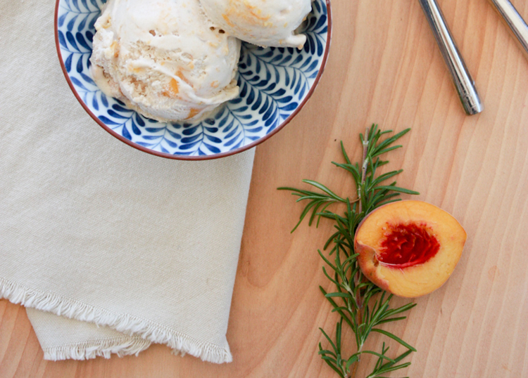 Peach Rosemary Ice Cream-OLM Blog