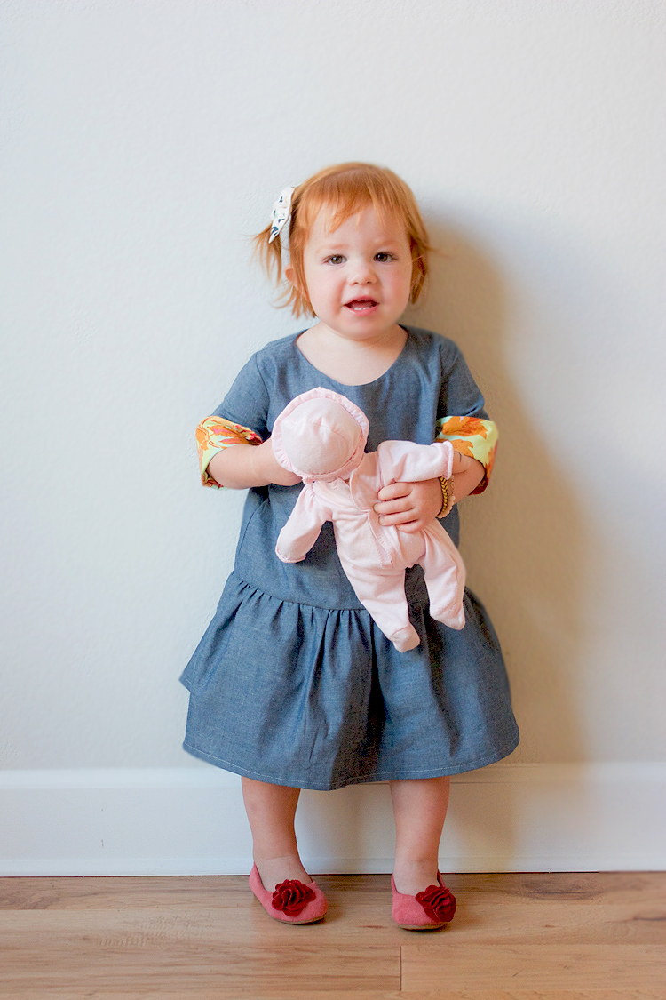 Chambray and Floral Dress-3