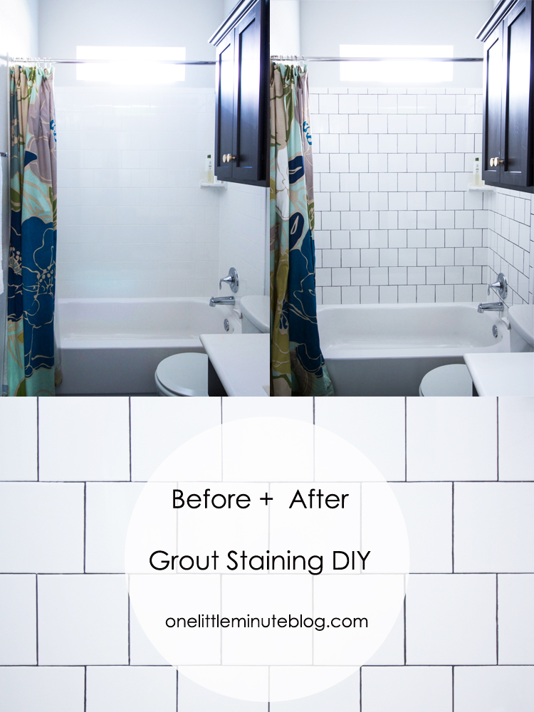 DIY Grout Staining Before and After