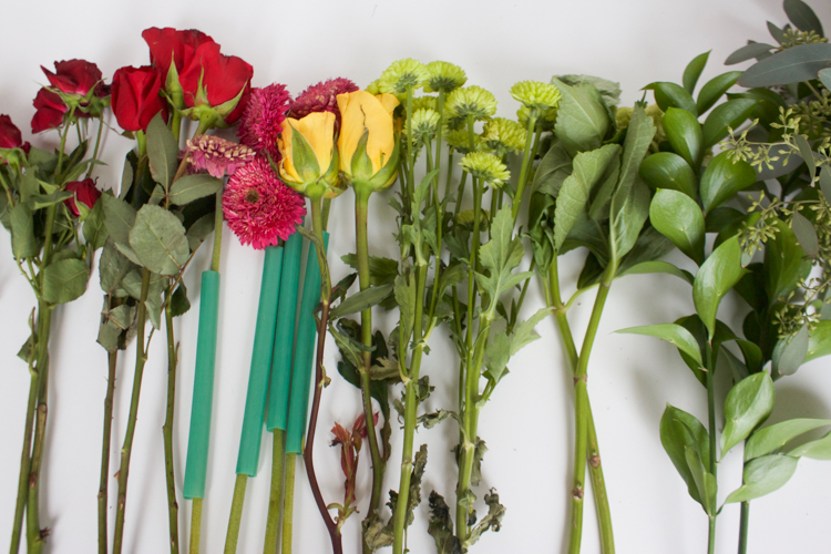 Grocery Store Flower Arrangement DIY-One Little Minute Blog-3