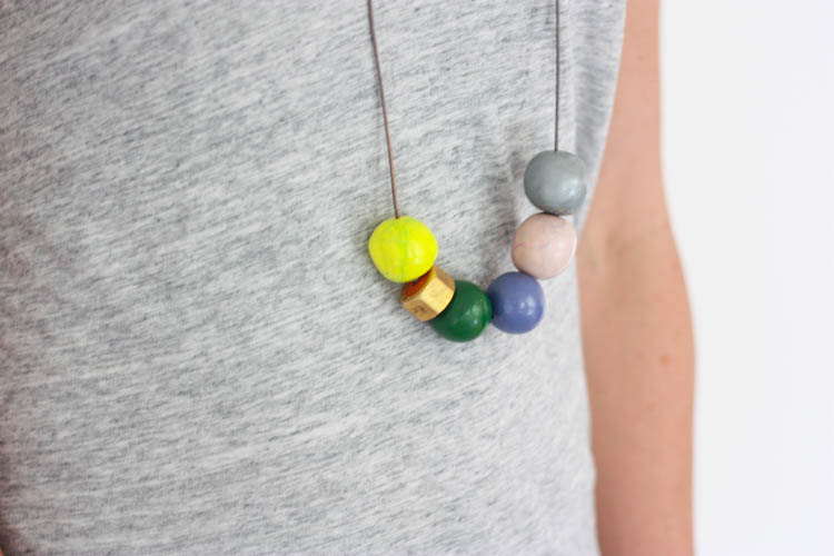 Handmade Clay Bead Necklace- One Little Minute Blog-23