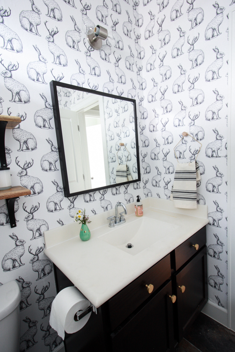 Jackalope Wallpaper over Textured Walls- One Little Minute Blog-30