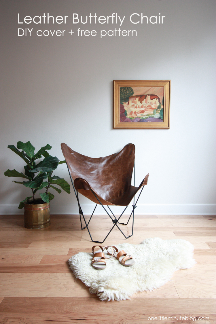 Leather Butterfly Chair Cover DIY- One Little Minute Blog-13