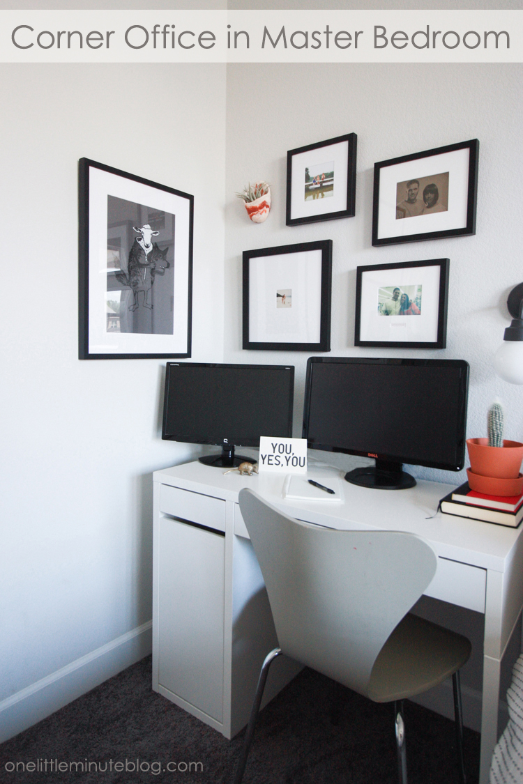 Small office in Master Bedroom -- Father's Day with Framebridge- One Little Minute Blog-14