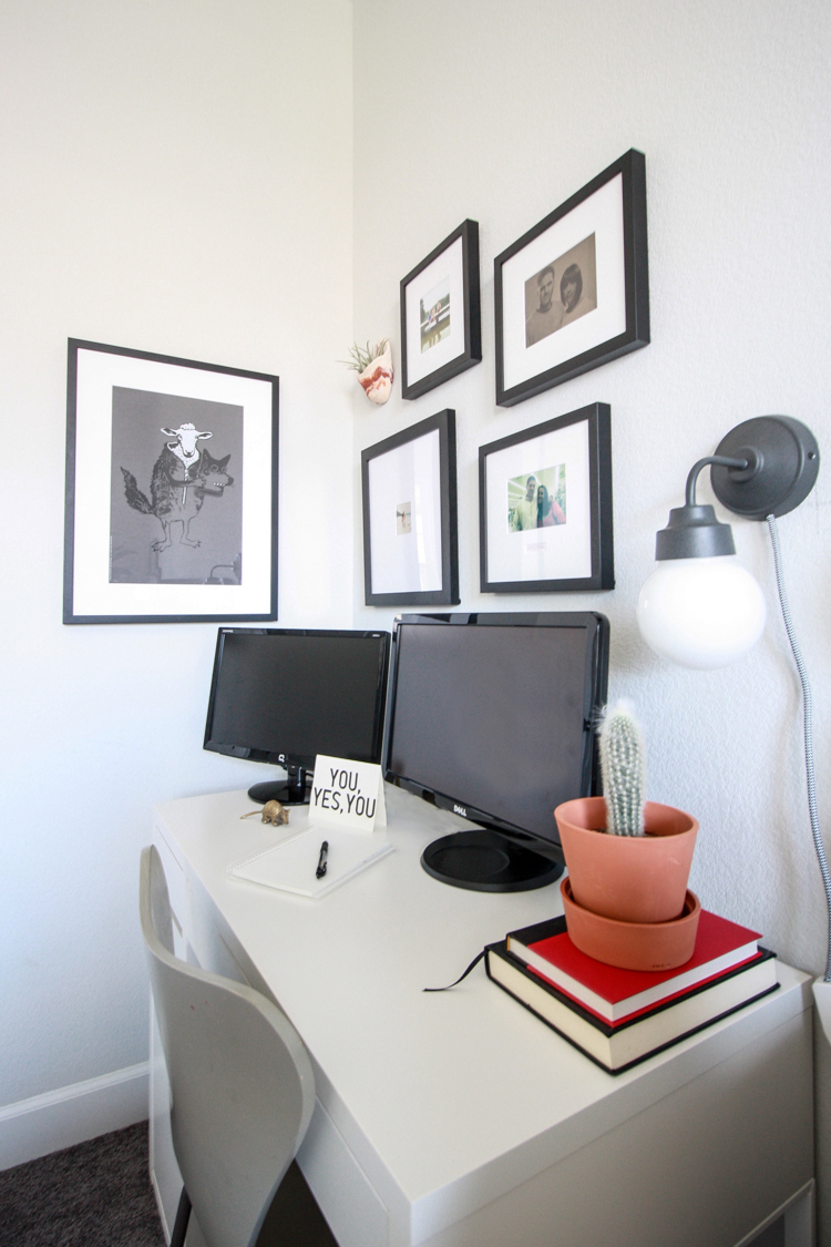 Small office in Master Bedroom -- Father's Day with Framebridge- One Little Minute Blog-4