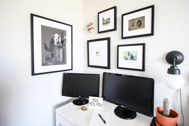 Small office in Master Bedroom -- Father's Day with Framebridge- One Little Minute Blog-5