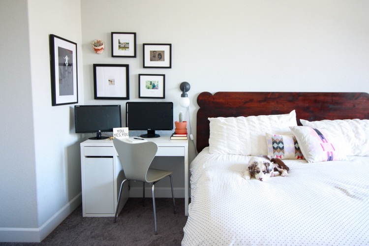 Small office in Master Bedroom -- Father's Day with Framebridge- One Little Minute Blog-7
