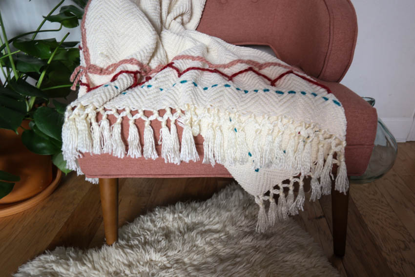 DIY Giant Embroidered Throw Blanket One Little Minute Blog