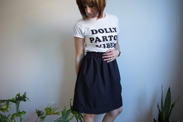 Black shop paperbag skirt