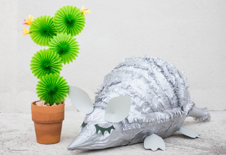 Armadillo Piñata Paper Mache DIY Live Free Creative Co