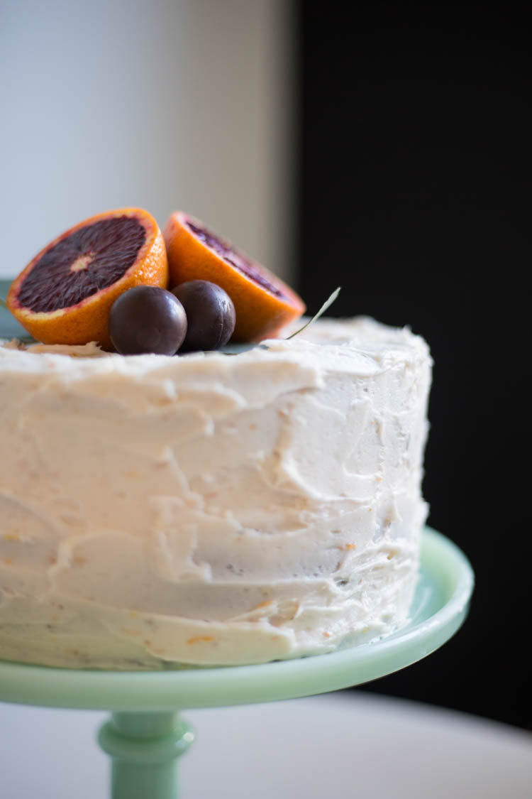 Blood Orange Chocolate Cake with Blood Orange Buttercream. So pretty.