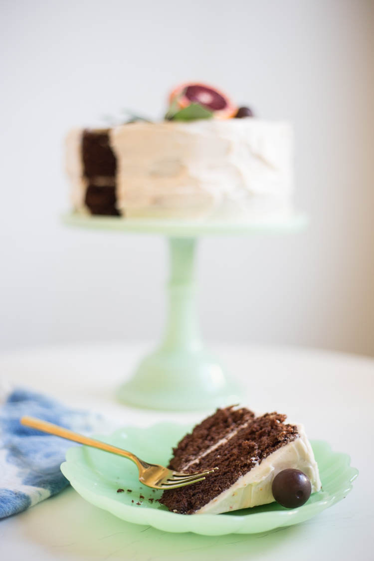 Blood Orange Chocolate Cake with Blood Orange Buttercream and Chocolate Truffles