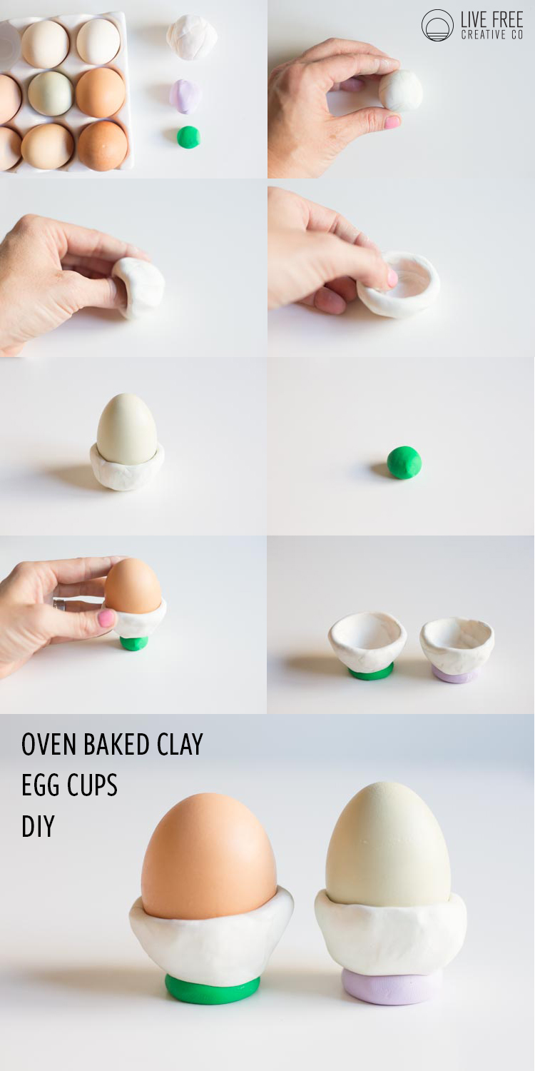 DIY Oven Baked Clay Egg Cups - Live Free Creative Co