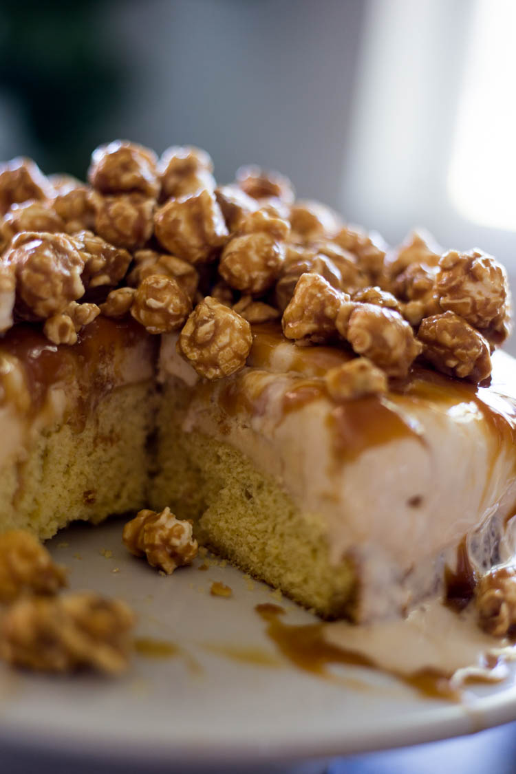 Caramel Popcorn Ice Cream Cake-26 - Live Free Creative Co