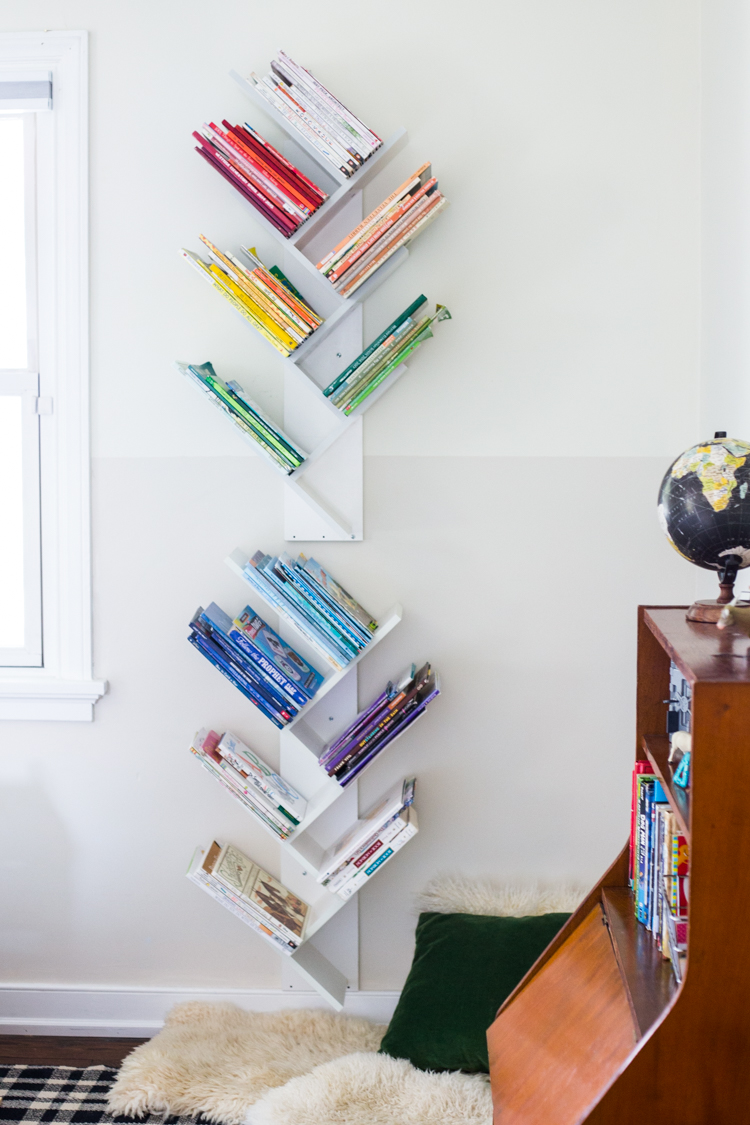 Tree Bookshelf Diy For A Beautiful Minimal And Shared Kids Bedroom