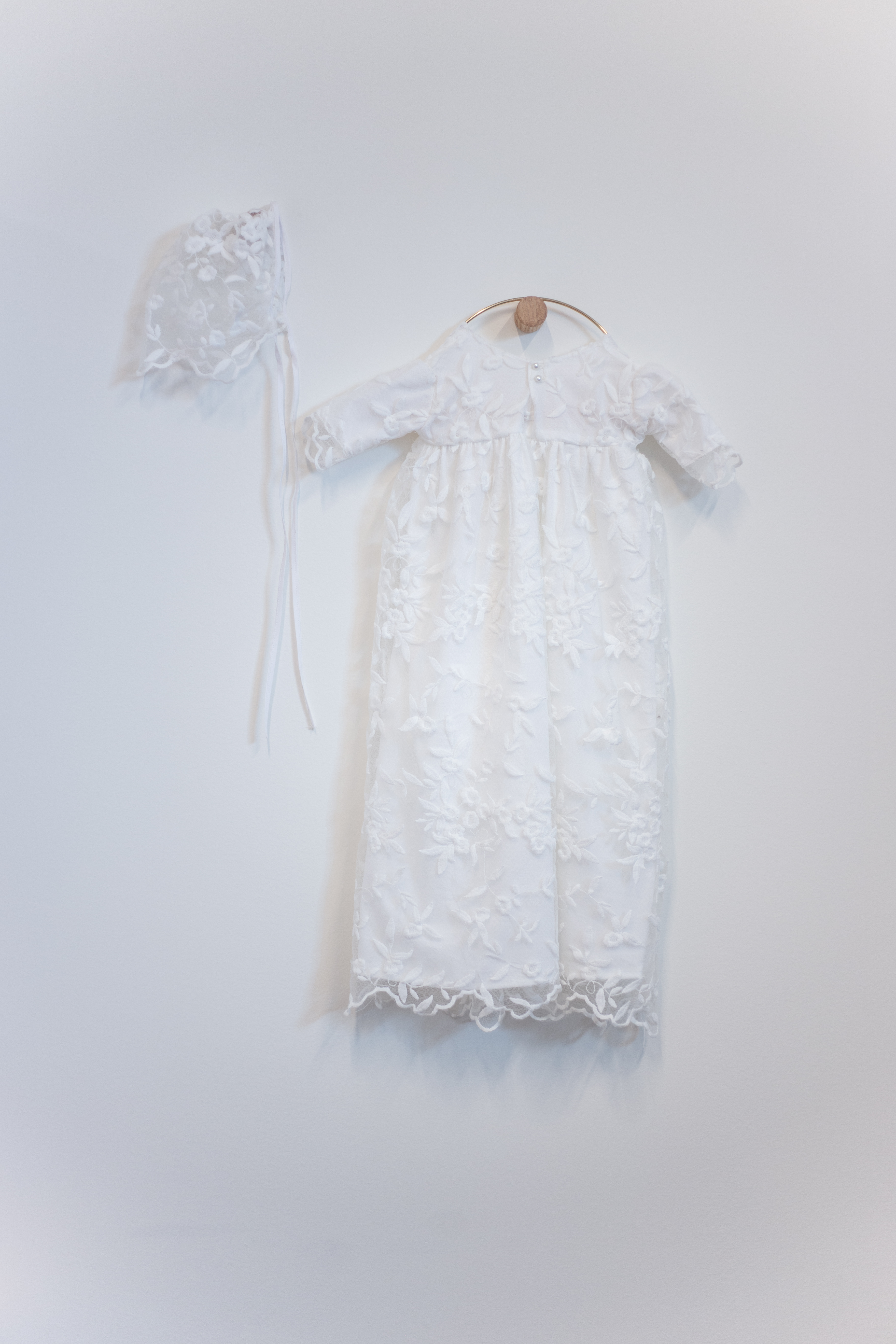 long lace baptism gown