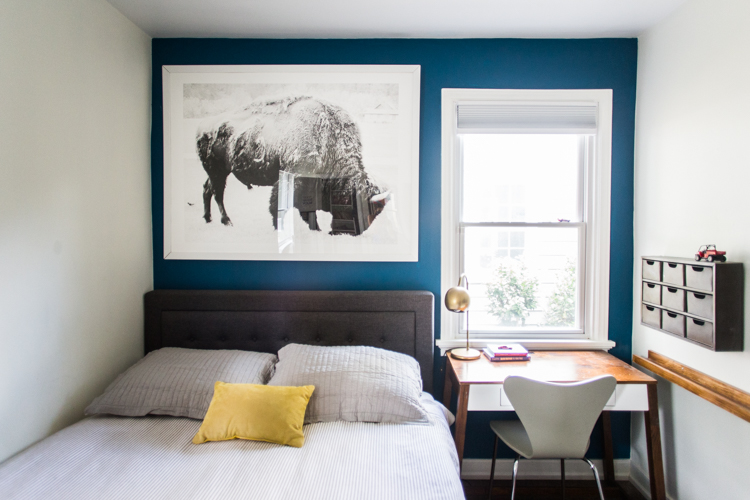 blue and grey kids bedroom