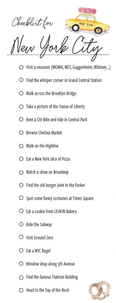 NYC Checklist - Live Free Creative Co